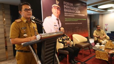Dinas Perdagangan dan Perindustrian Kota Makassar menggelar Forum Satuan Kerja Perangkat Daerah (SKPD) di Hotel Mercure Makassar, Senin (3/2/2025). Forum ini mengusung tema "Akselerasi Pengembangan Industri yang Inklusif dan Berkelanjutan", sebagai upaya merumuskan langkah konkret dalam memajukan sektor perdagangan dan industri di Makassar.